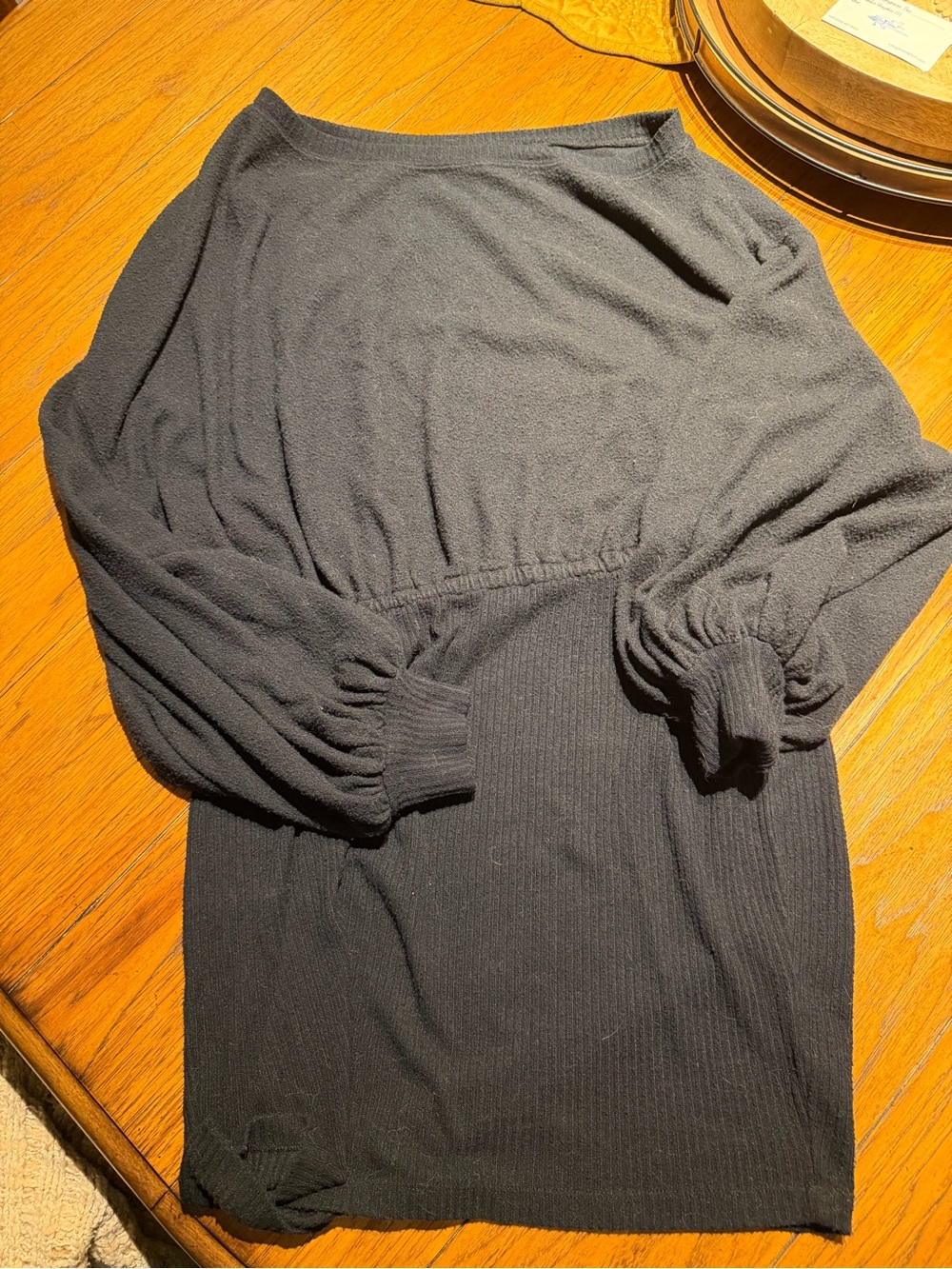 Free People Black Long-Sleeve Knit Women's Dress